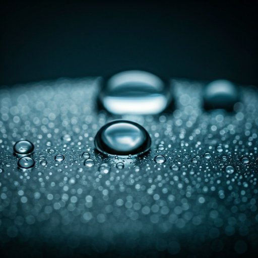 Superhydrophobic surface with water droplets